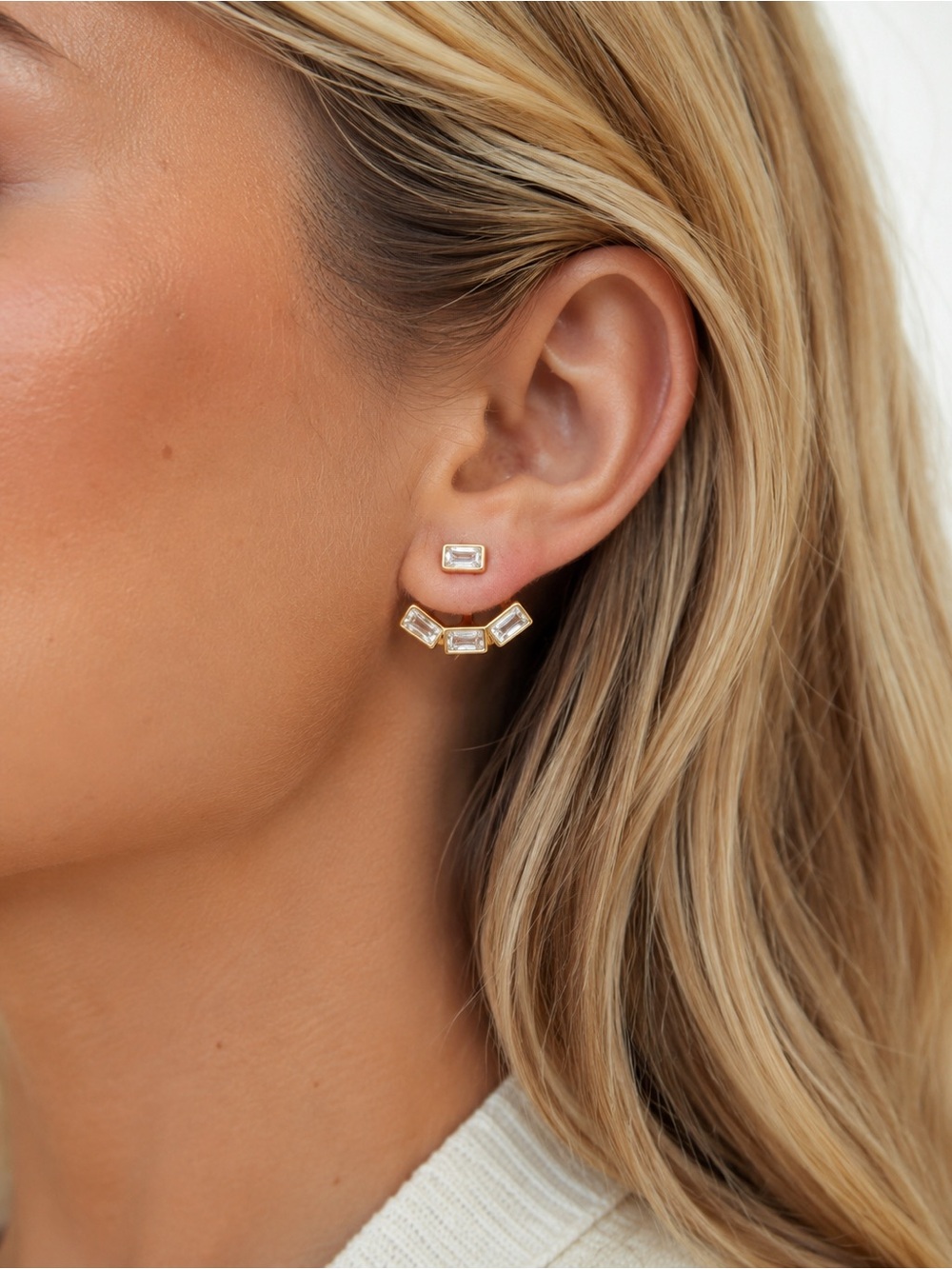 18K Gold Plated Cubic Zirconia Earrings